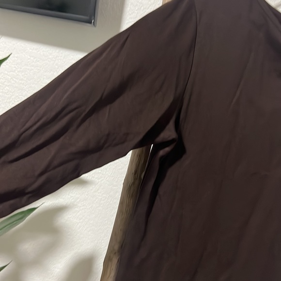 J jill chocolate Brown skirt two piece set top L and skirt XL - Picture 4 of 7